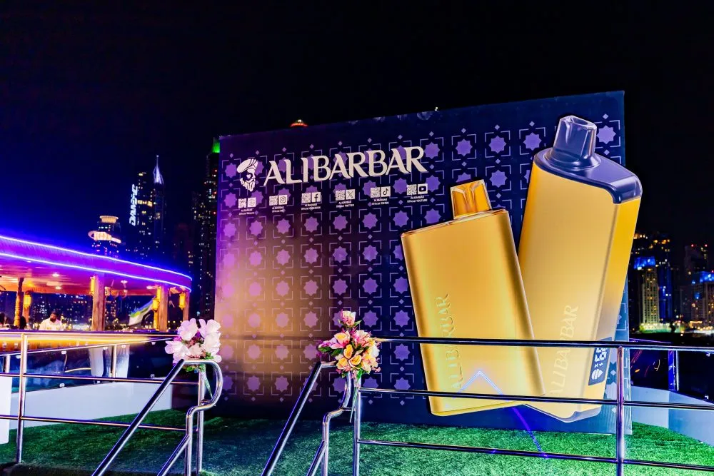 Alibarbar yacht after-party on Dubai Marina at night