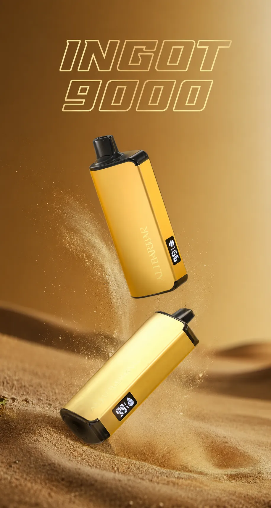 Alibarbar Ingot 9000 devices in golden desert sand